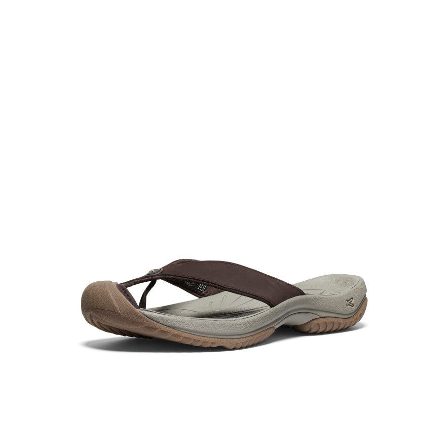 Keen Men's Waimea Leather Flip-Flop | Java/Plaza Taupe