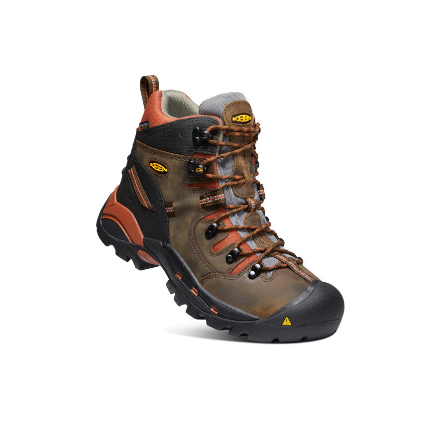 Keen Men's Pittsburgh 6" Waterproof Boot (Soft Toe) | Cascade Brown/Bombay Brown