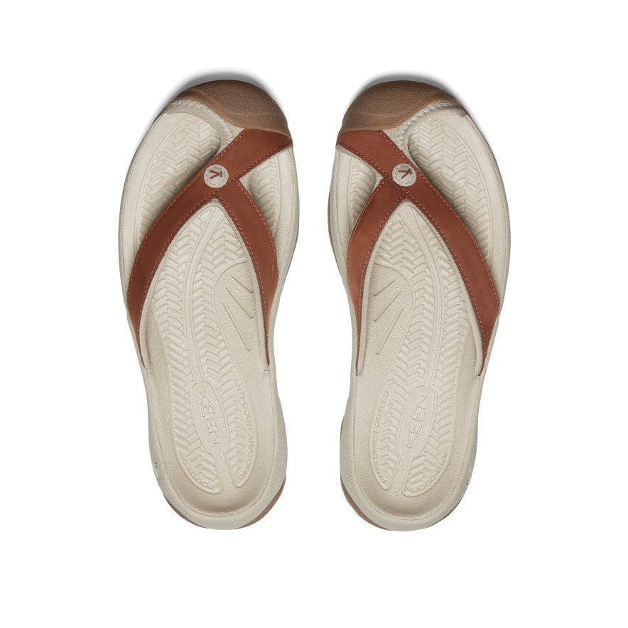 Keen Women's Waimea Leather Flip-Flop | Sorrel Horse/Plaza Taupe
