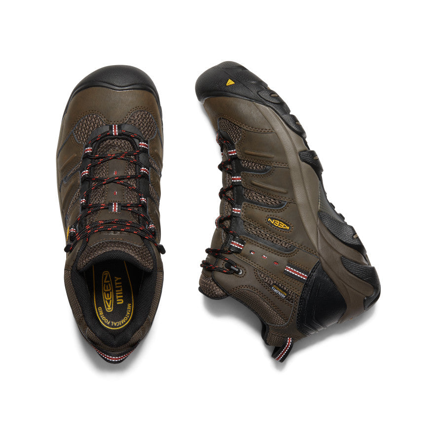 Keen Men's Lansing Mid Waterproof (Steel Toe) | Cascade Brown/Brindle