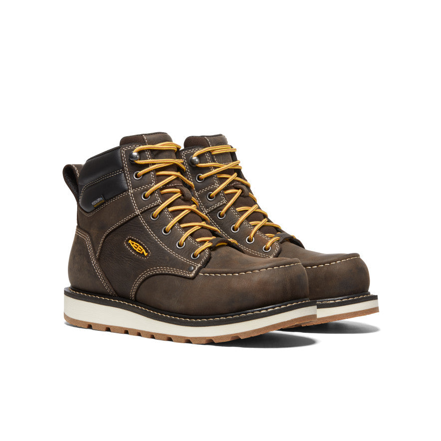Keen Men's Cincinnati 6" Waterproof Boot (Carbon Toe) | Dark Chocolate/Sandshell