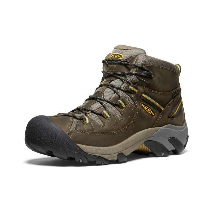 Keen Men's Targhee II Mid Waterproof Hiking Boots | Black Olive/Yellow
