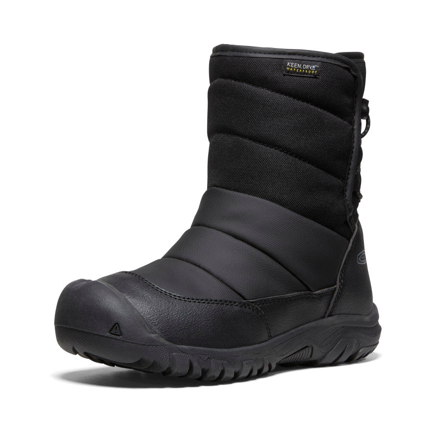 Keen Big Kids' Puffrider Waterproof Winter Boot | Black/Steel Grey