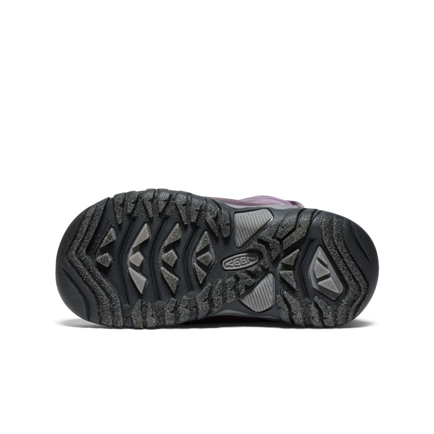Keen Little Kids' Puffrider Waterproof Winter Boot | Black Plum/Daiquiri Green