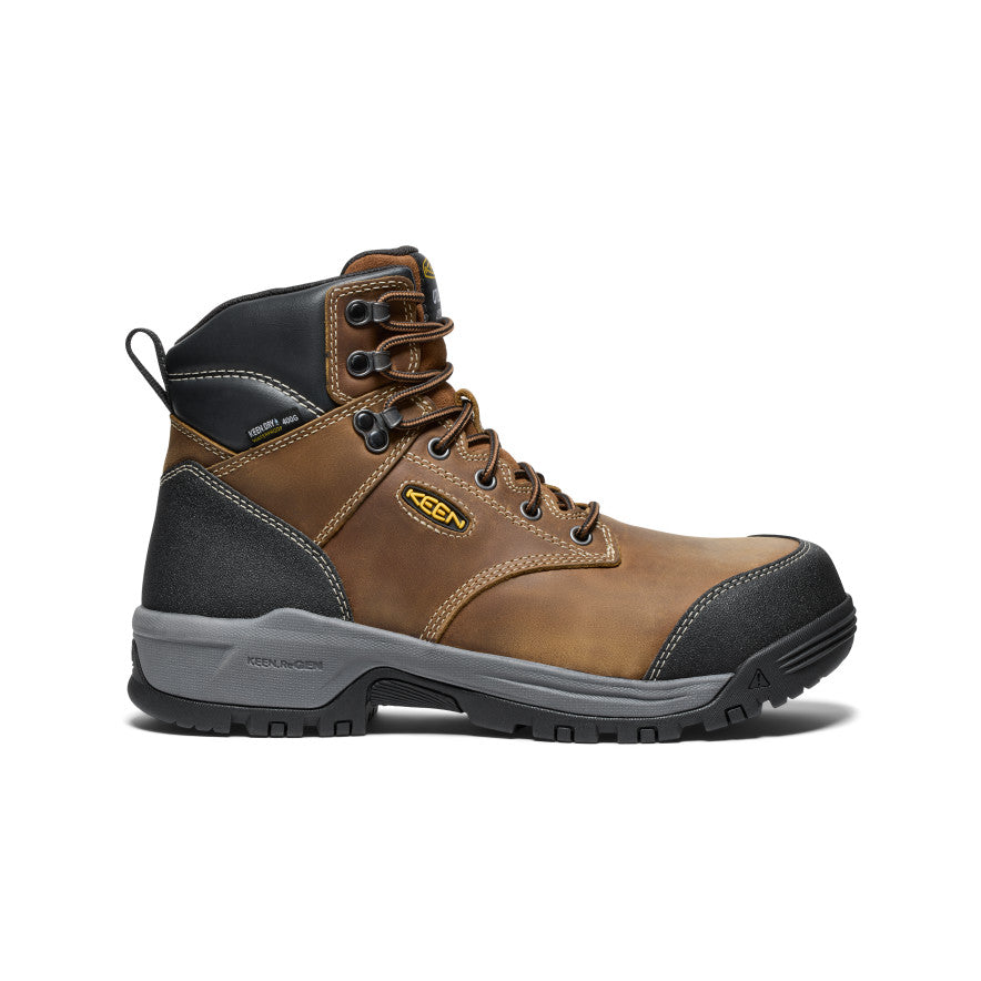 Keen Men's Evanston 6" Insulated Waterproof Boot (Carbon Toe) | Bison/Black