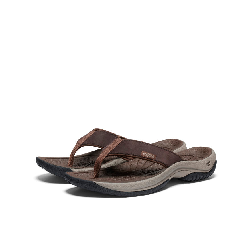 Keen Men's Kona Leather Flip-Flop | Java/Dark Earth