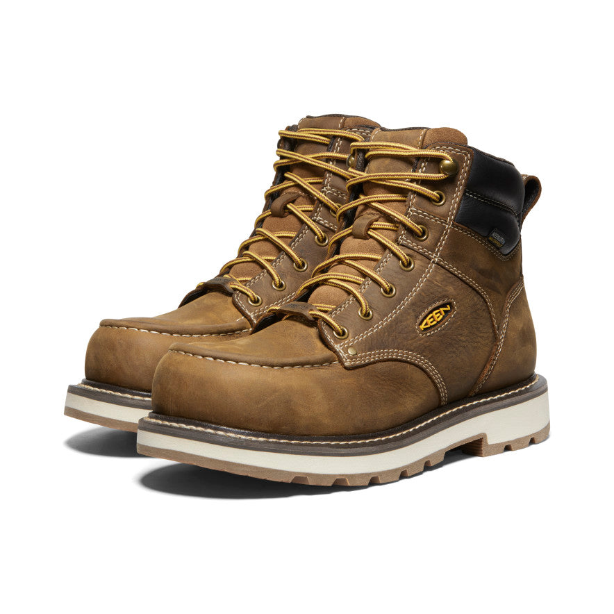 Keen Men's Cincinnati 6" Waterproof 90° Heel Boot (Carbon Toe) | Belgian/Sandshell