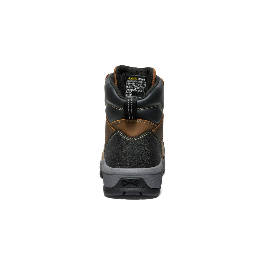 Keen Men's Evanston 6" ESD Boot (Carbon Toe) | Bison/Black