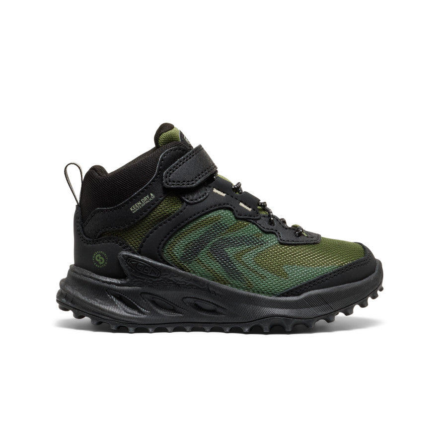 Keen Little Kids' Zionic Waterproof Hiker | Black/Bronze Green
