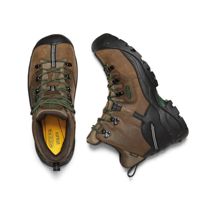 Keen Men's Pittsburgh Energy 6" Waterproof Boot (Carbon Toe) | Cascade Brown/Greener Pastures