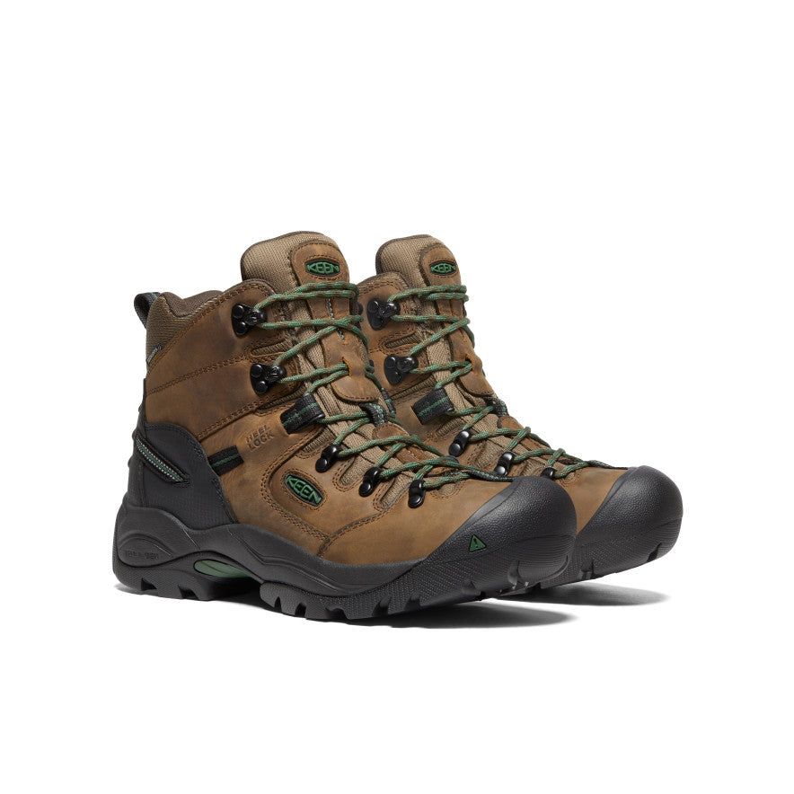 Keen Men's Pittsburgh Energy 6" Waterproof Boot (Soft Toe) | Cascade Brown/Greener Pastures