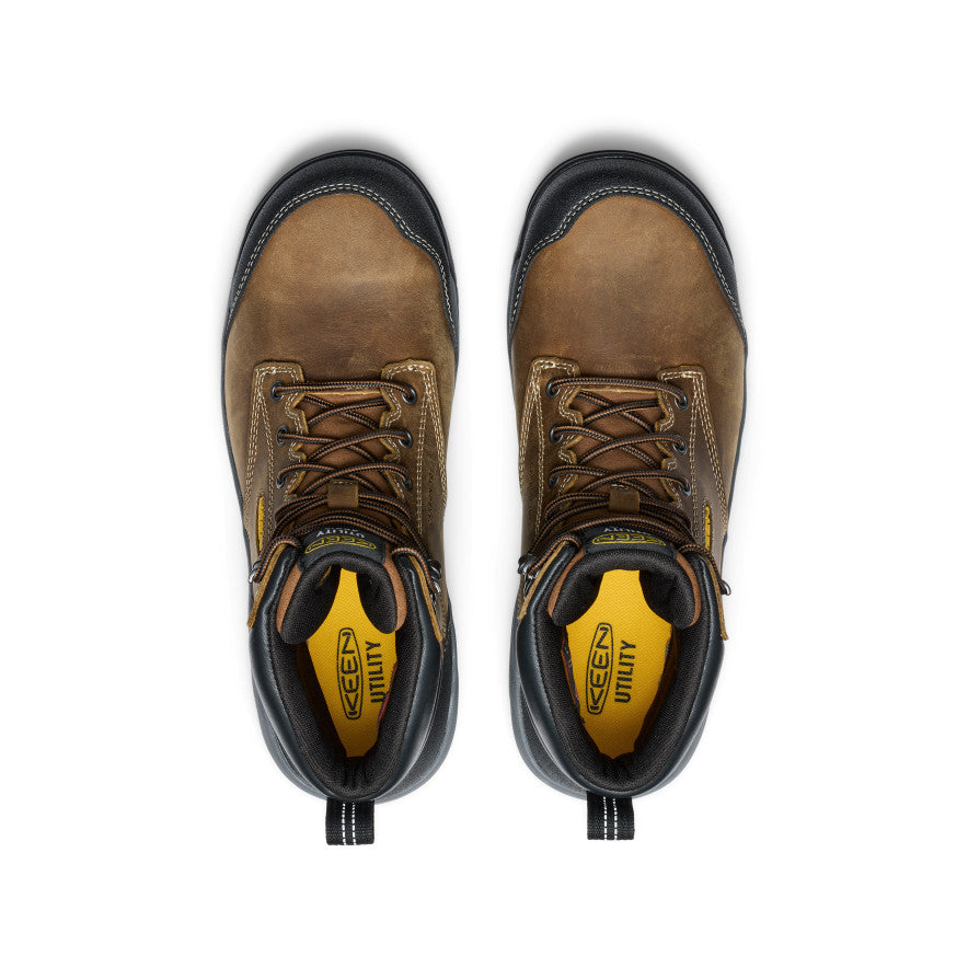 Keen Men's Evanston 6" Insulated Waterproof Boot (Carbon Toe) | Bison/Black