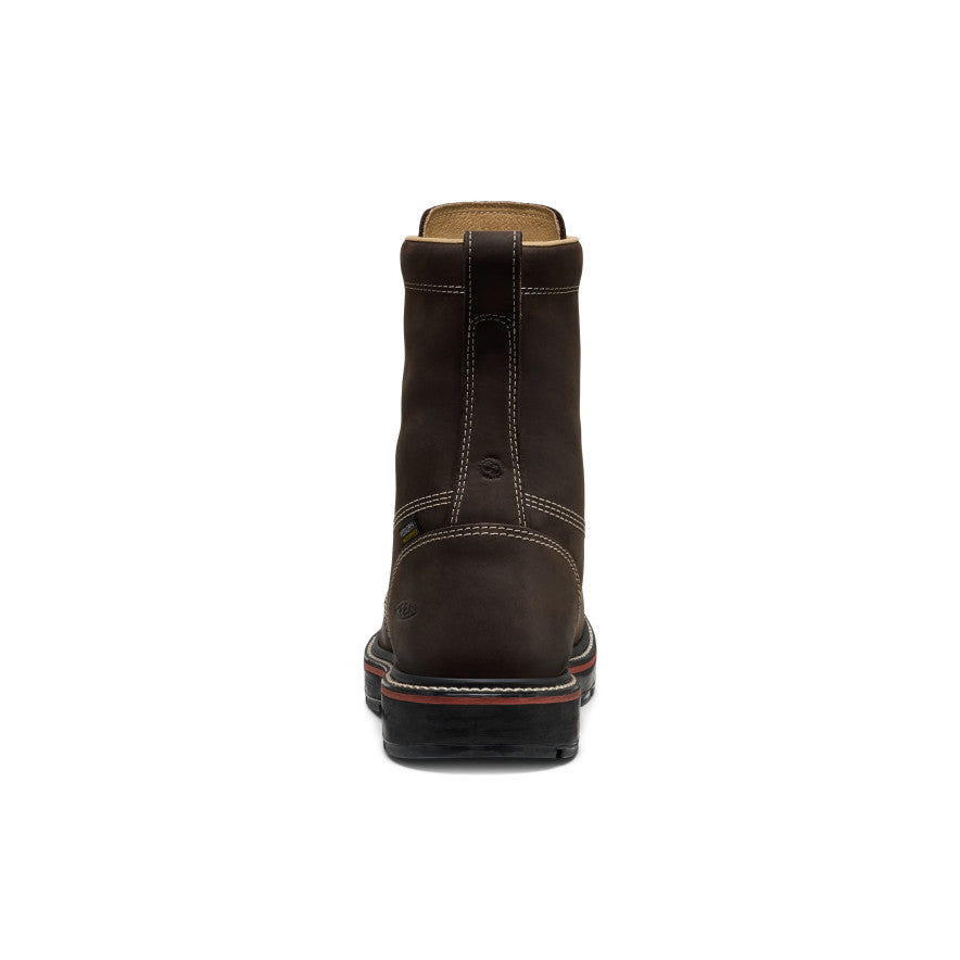 Keen Men's Liberty 8" Waterproof 90° Heel Boot (Carbon Toe) | Coffee Bean/Black