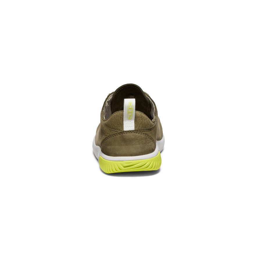 Keen Big Kids' KNX Leather Sneaker | Martini Olive/Evening Primrose