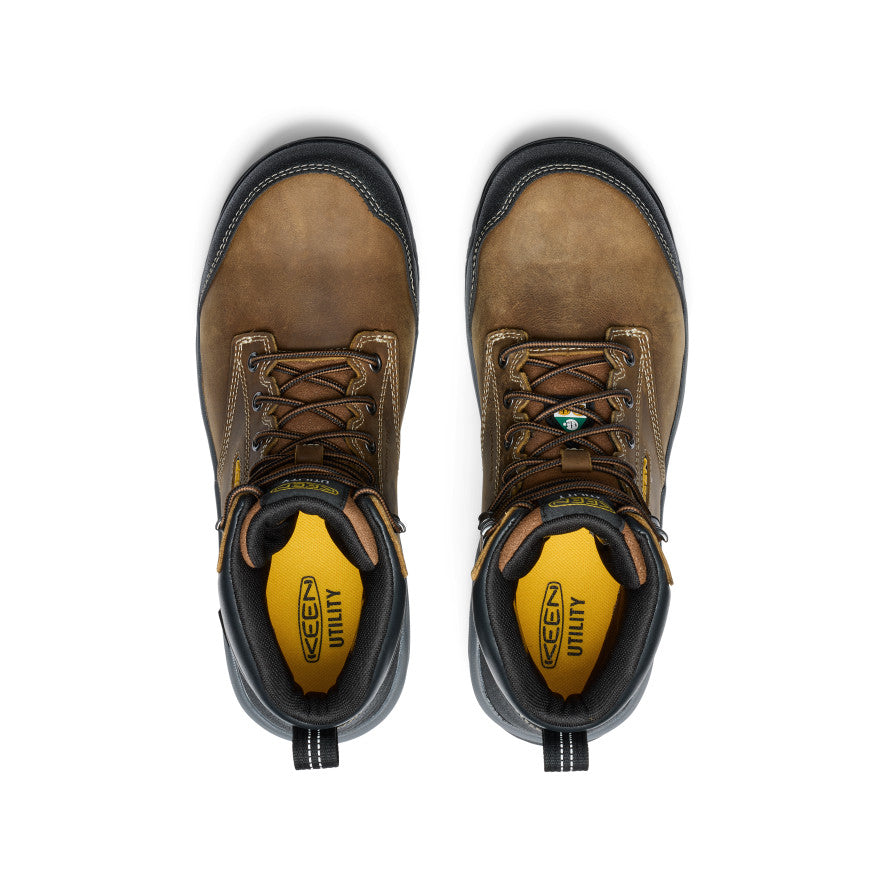Keen Men's CSA Evanston 6" Waterproof Boot (Carbon Toe) | Bison/Black