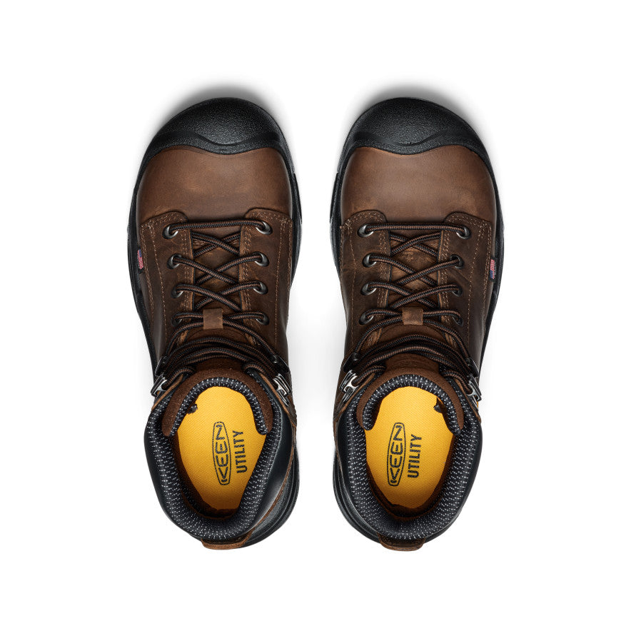 Keen Men's Mt Vernon II 6" Waterproof Boot (Steel Toe) | Dark Earth/Black