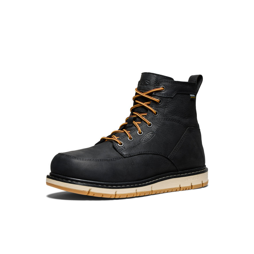 Keen Men's San Jose 6" Waterproof Boot (Aluminum Toe) | Black/Gum