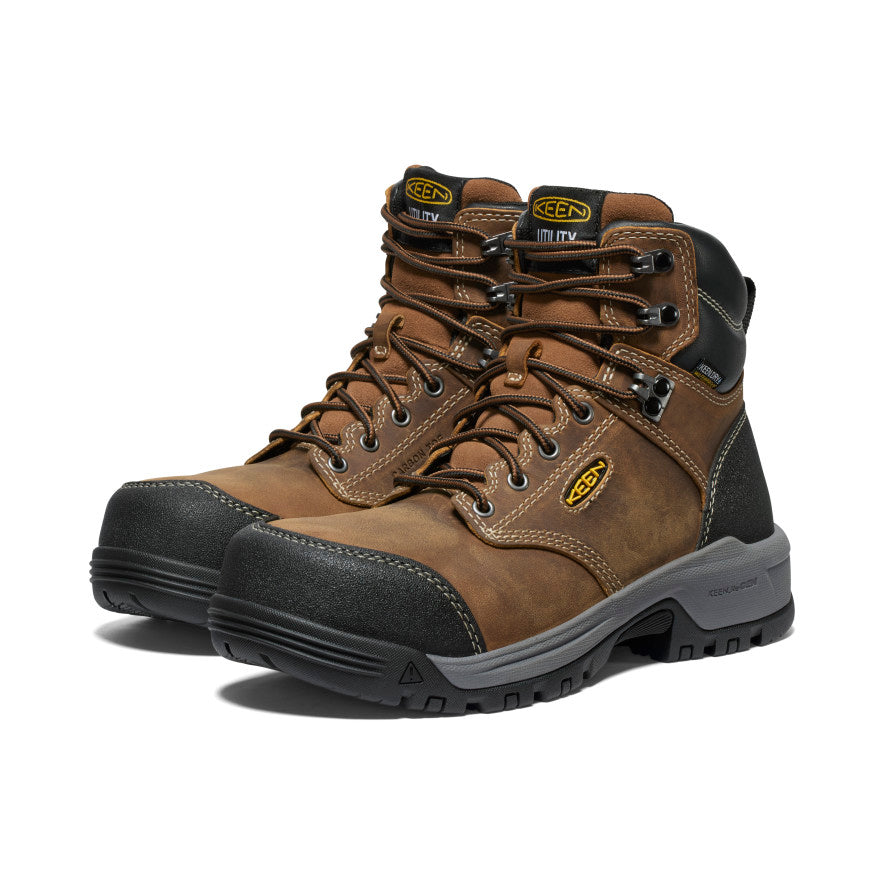 Keen Women's Evanston 6" Waterproof Boot (Carbon Toe) | Bison/Black