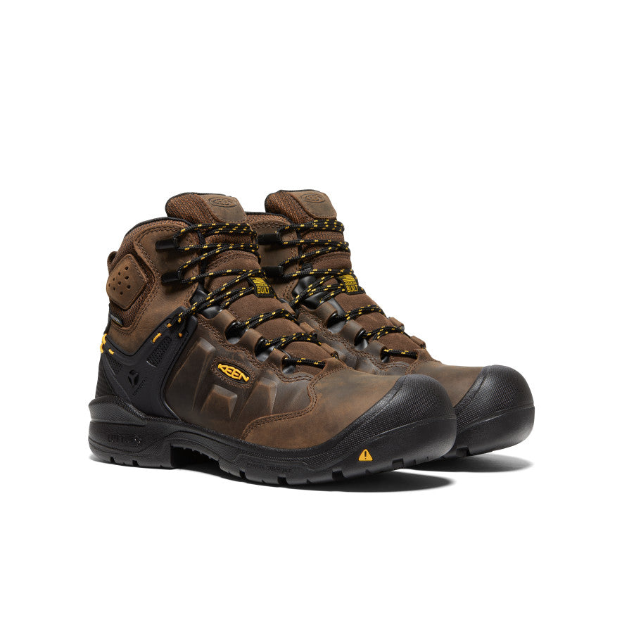 Keen Men's Dover 6" Waterproof (Carbon Toe) | Dark Earth/Black