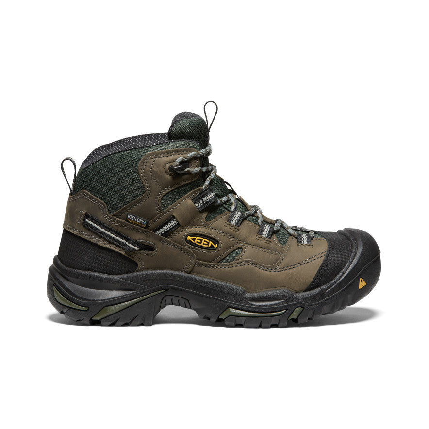 Keen Men's Braddock Waterproof Mid (Steel Toe) | Gargoyle/Forest Night