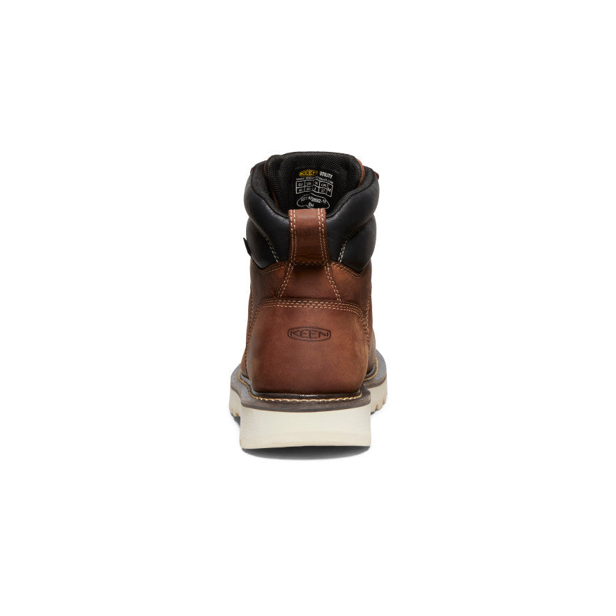Keen Men's Cincinnati 6" Waterproof 90° Heel Boot (Soft Toe) | Tuscan Red/Sandshell