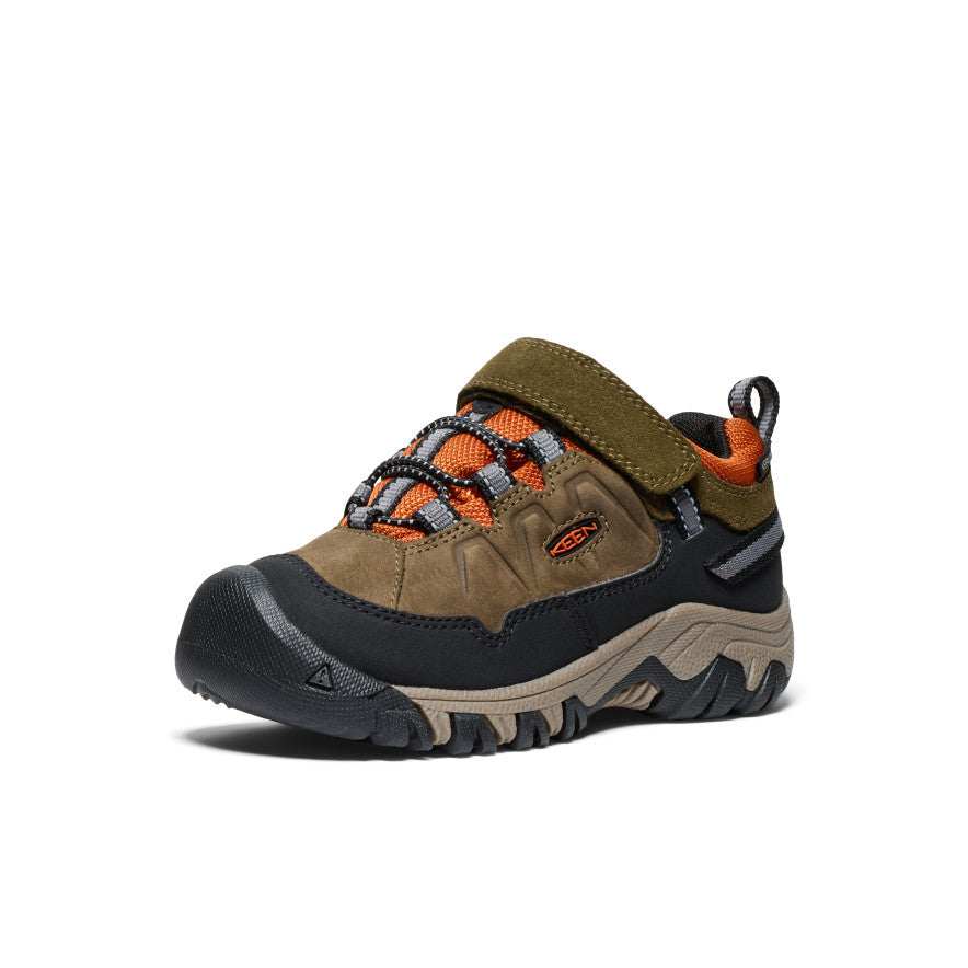 Keen Little Kids' Targhee IV Waterproof Hiking Shoe | Dark Olive/Gold Flame