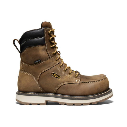 Keen Men's Cincinnati 8" Waterproof 90° Heel Boot (Carbon Toe) | Belgian/Sandshell