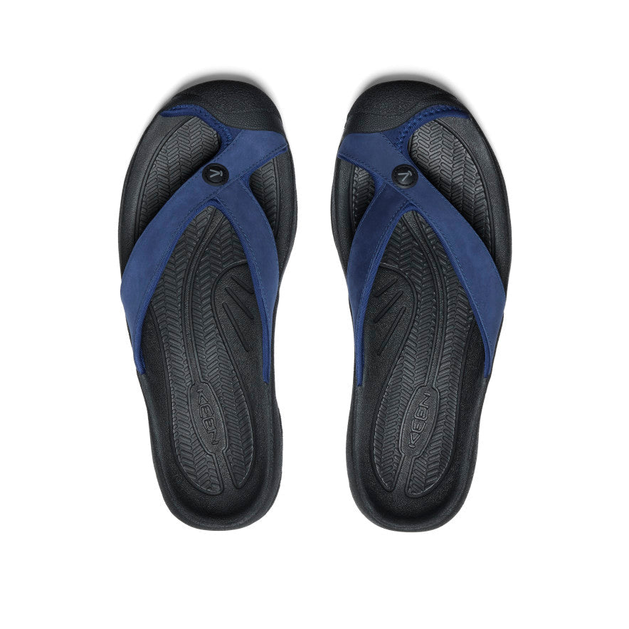 Keen Men's Waimea Leather Flip-Flop | Naval Academy/Black