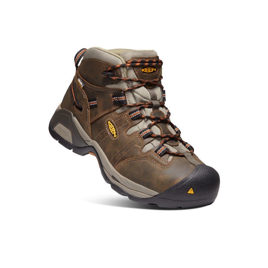 Keen Men's Detroit XT Waterproof Boot (Soft Toe) | Black Olive/Leather Brown