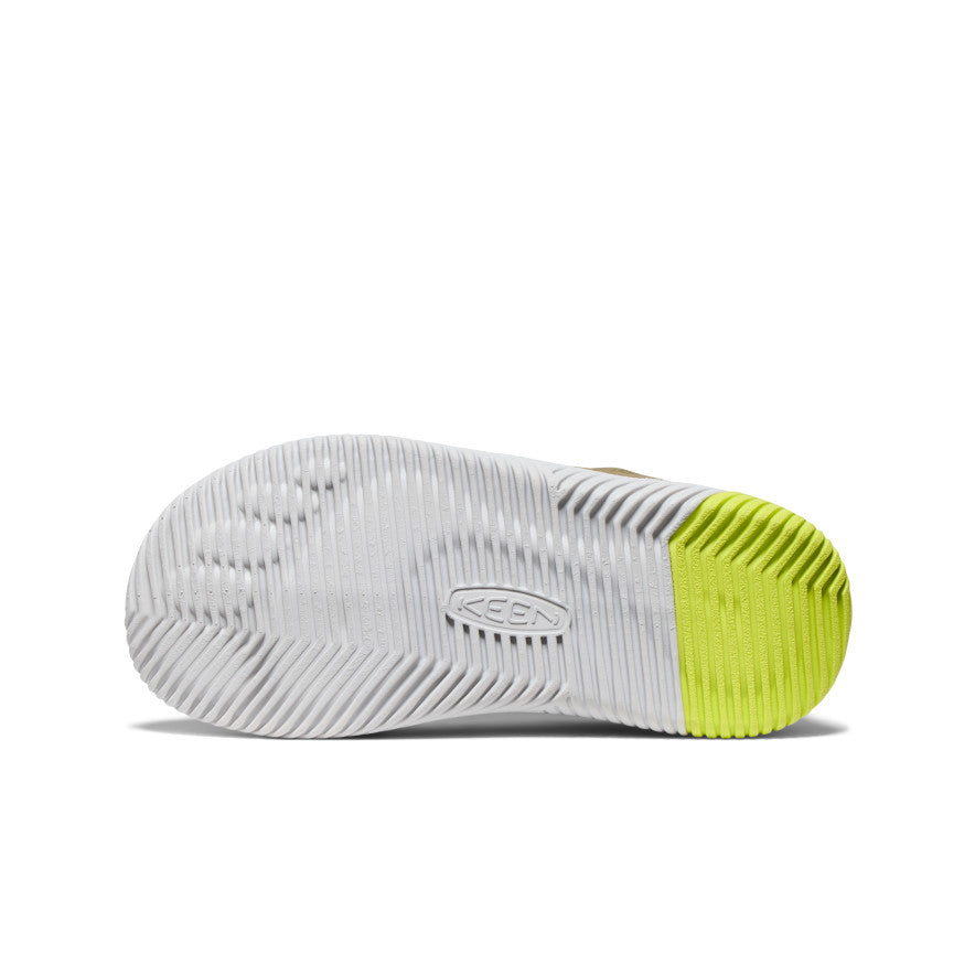 Keen Big Kids' KNX Leather Sneaker | Martini Olive/Evening Primrose