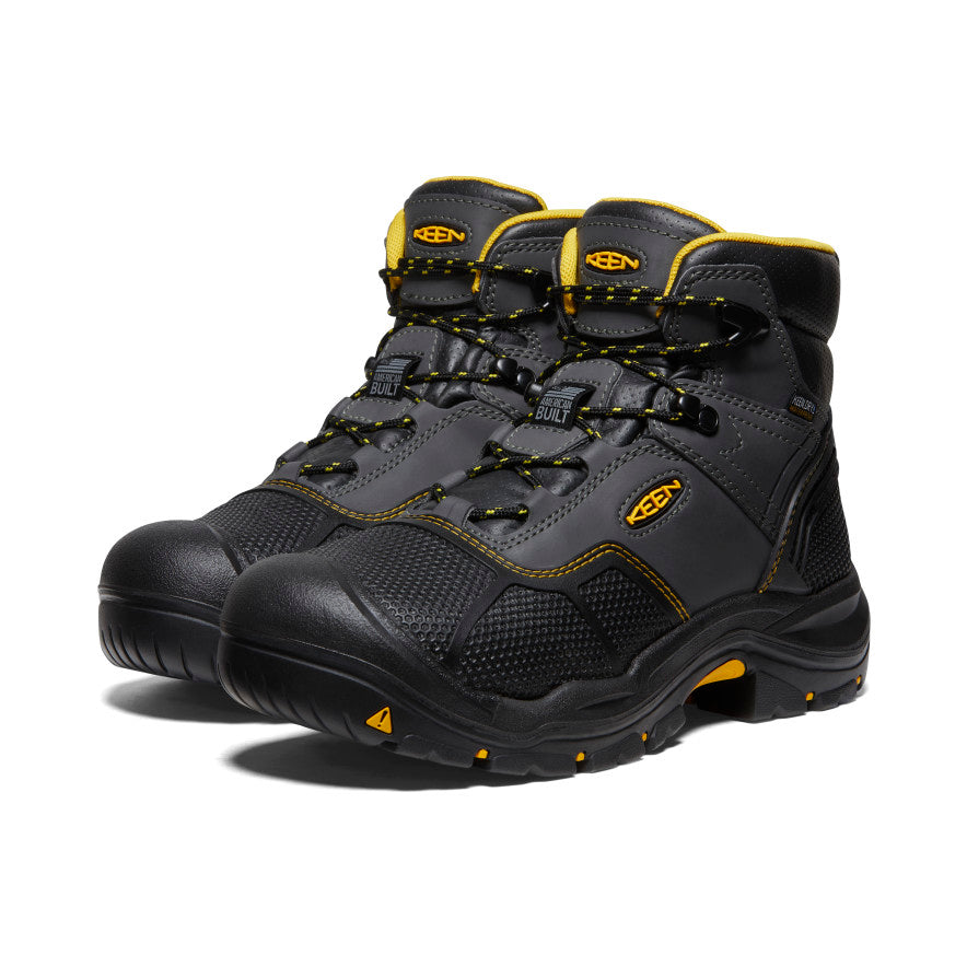 Keen Men's Logandale Waterproof Boot (Steel Toe) | Raven/Black