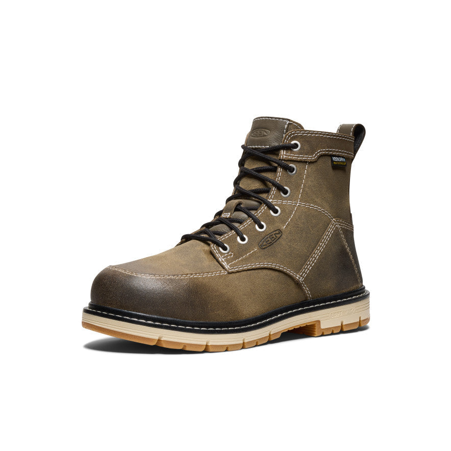 Keen Women's San Jose 6" Waterproof 90° Heel Boot (Aluminum Toe) | Steel Grey/Gum