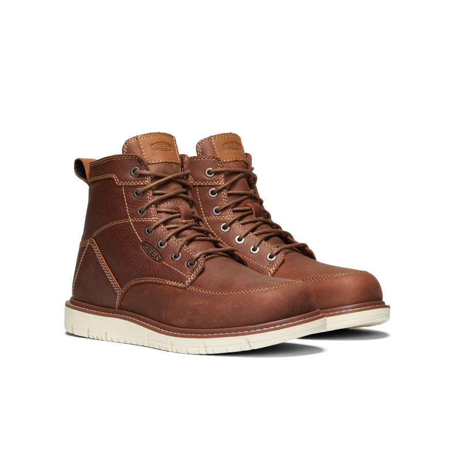 Keen Men's San Jose 6" Boot (Soft Toe) | Gingerbread/Off White