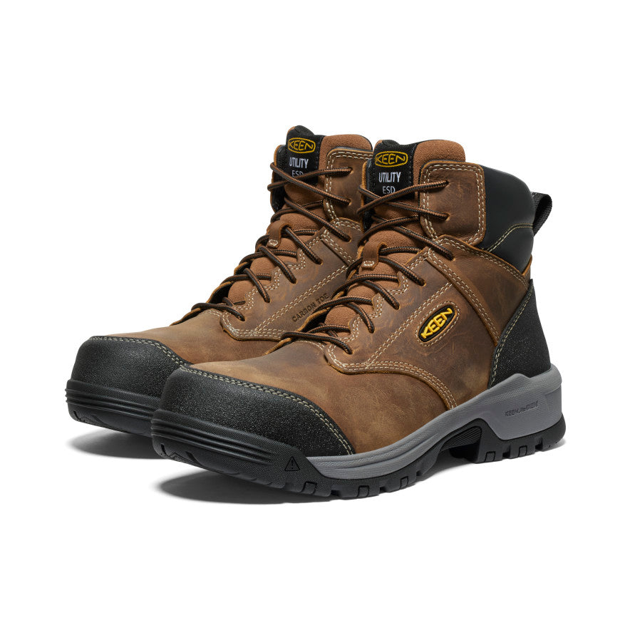 Keen Men's Evanston 6" ESD Boot (Carbon Toe) | Bison/Black