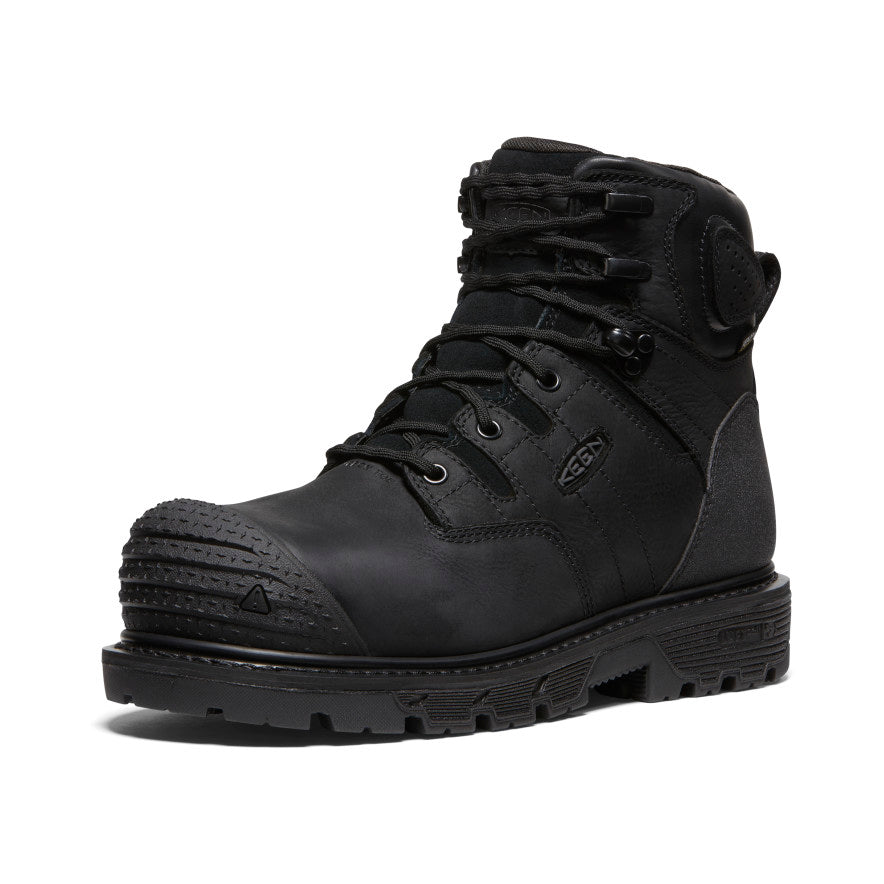 Keen Men's Camden 6" Waterproof Boot (Carbon Toe) | Black/Black