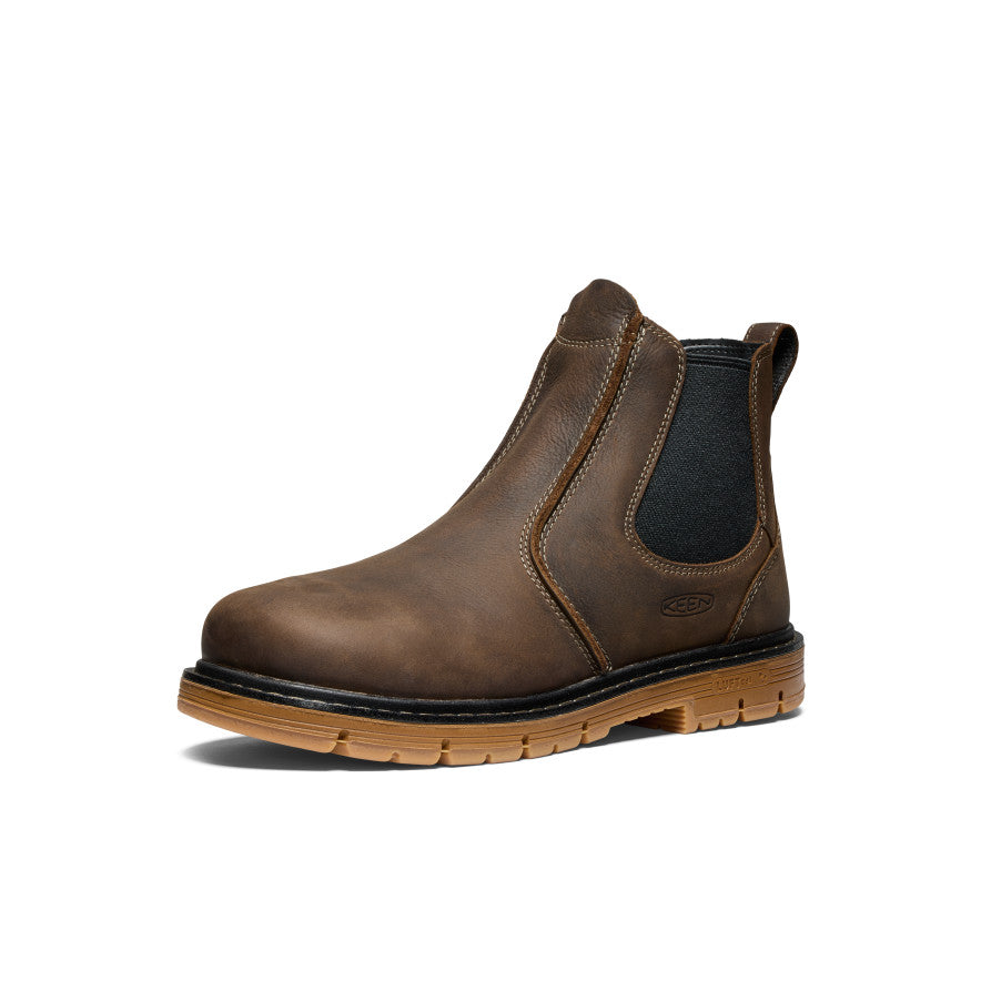 Keen Men's San Jose Chelsea 90° Heel Boot (Aluminum Toe) | Cascade Brown/Gum