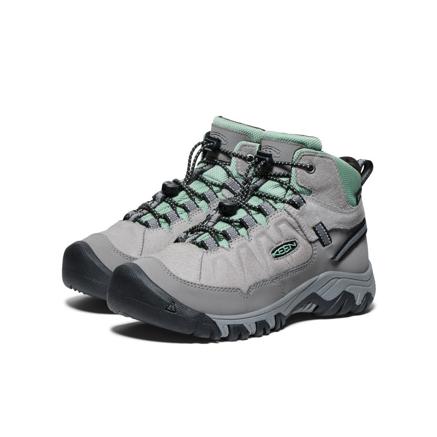 Keen Big Kids' Targhee IV Waterproof Hiking Boot | Alloy/Granite Green
