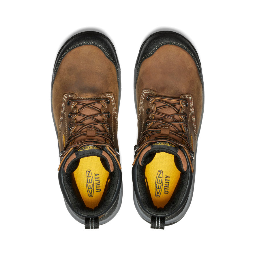 Keen Men's Evanston 6" Waterproof Boot (Carbon Toe) | Bison/Black