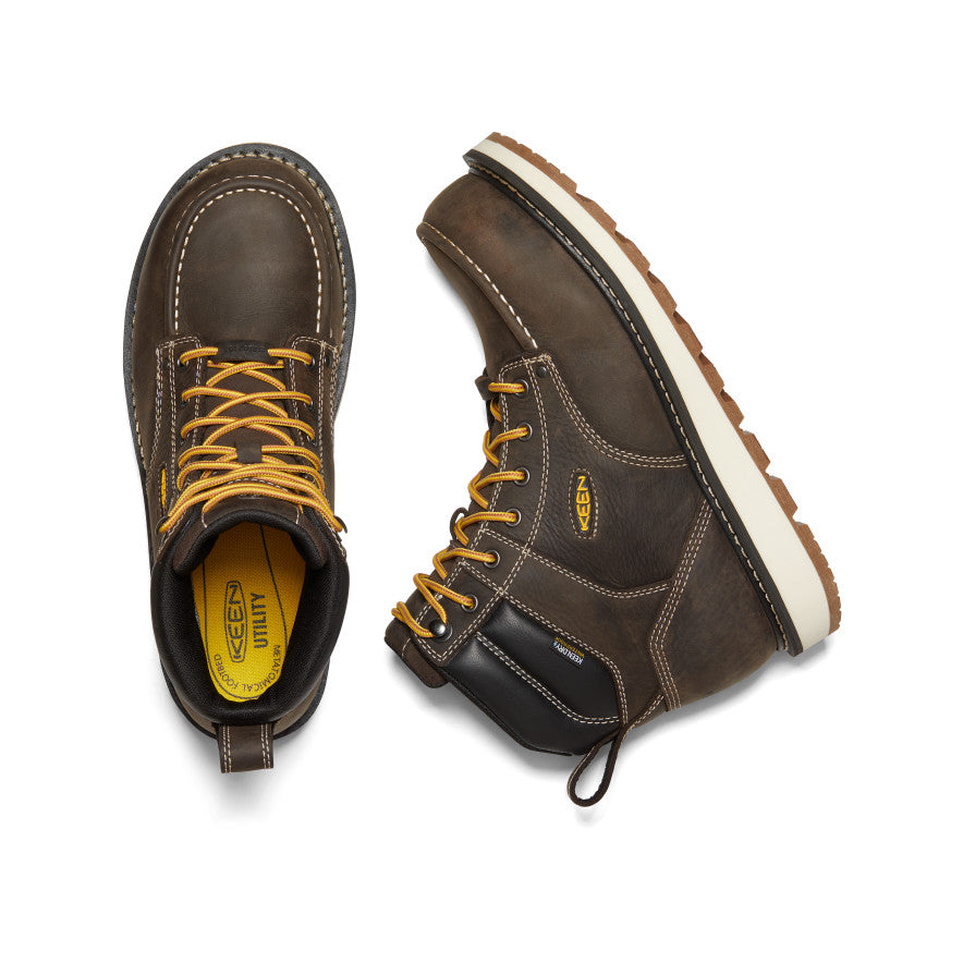Keen Men's Cincinnati 6" Waterproof Boot (Carbon Toe) | Dark Chocolate/Sandshell