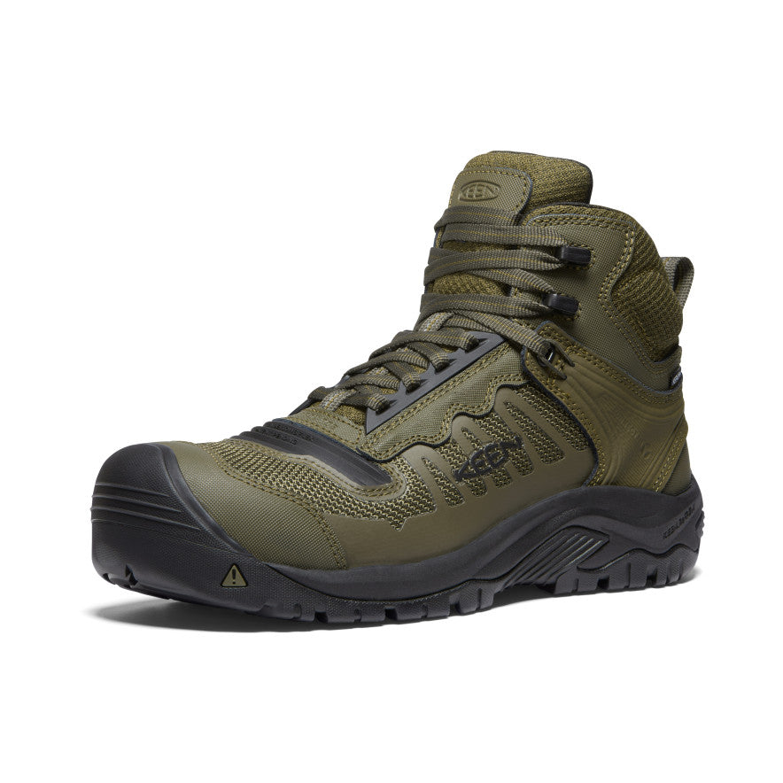 Keen Men's Reno Mid Waterproof (Carbon Toe) | Dark Olive/Black