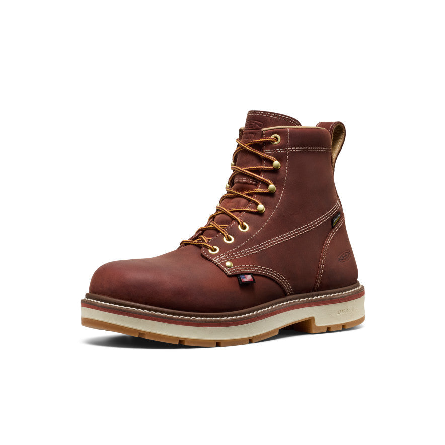 Keen Men's Liberty 6" Waterproof 90° Heel Boot (Soft Toe) | Bombay Brown/Gum