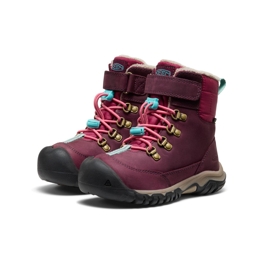 Keen Little Kids' Kanibou Waterproof Winter Boot | Fig/Pink Lemonade