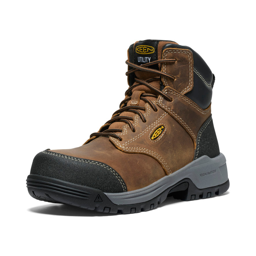 Keen Women's Evanston 6" ESD Boot (Carbon Toe) | Bison/Black