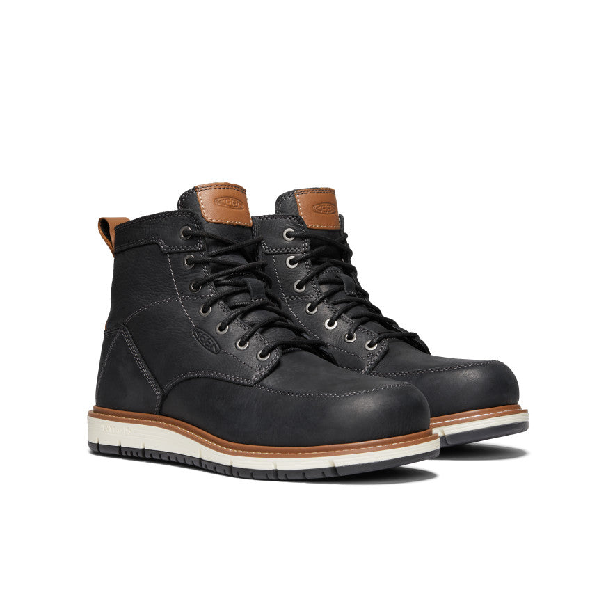 Keen Men's San Jose 6" Boot (Aluminum Toe) | Black/Caramel Cafe