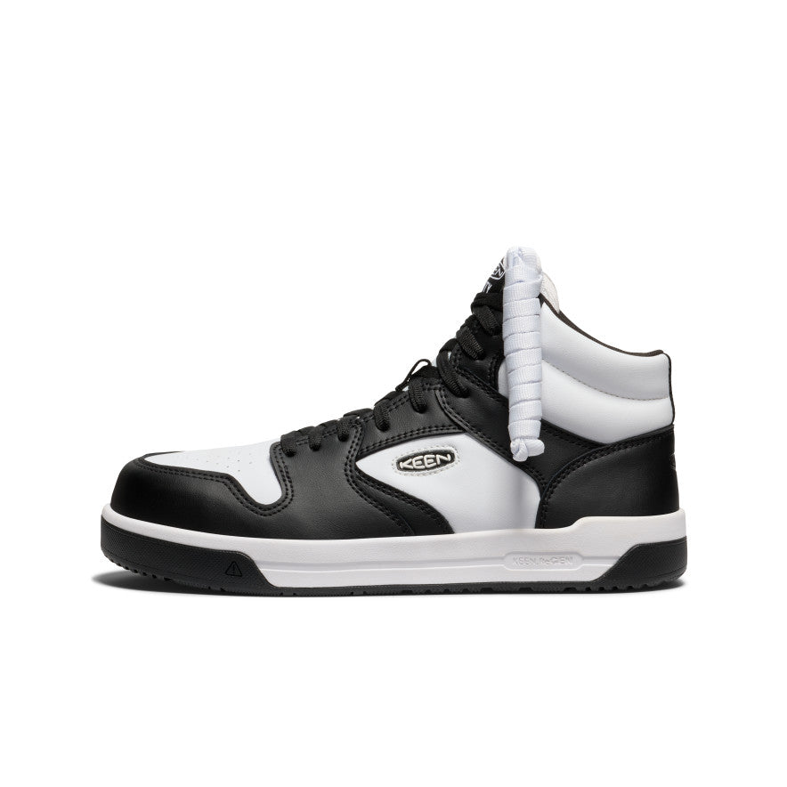 Keen Men's Overton Mid Work Shoe (Carbon Toe) | Star White/Black