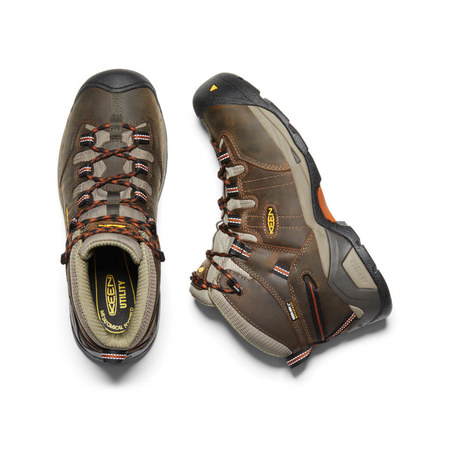 Keen Men's Detroit XT Waterproof Boot (Soft Toe) | Black Olive/Leather Brown