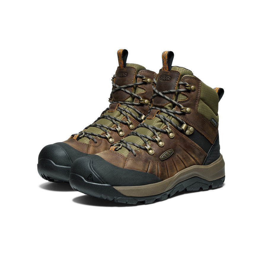 Keen Men's Revel IV Polar Waterproof Boot | Bison/Orange Pepper