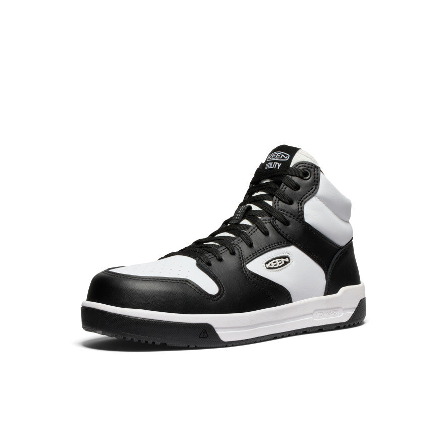 Keen Men's Overton Mid Work Shoe (Carbon Toe) | Star White/Black