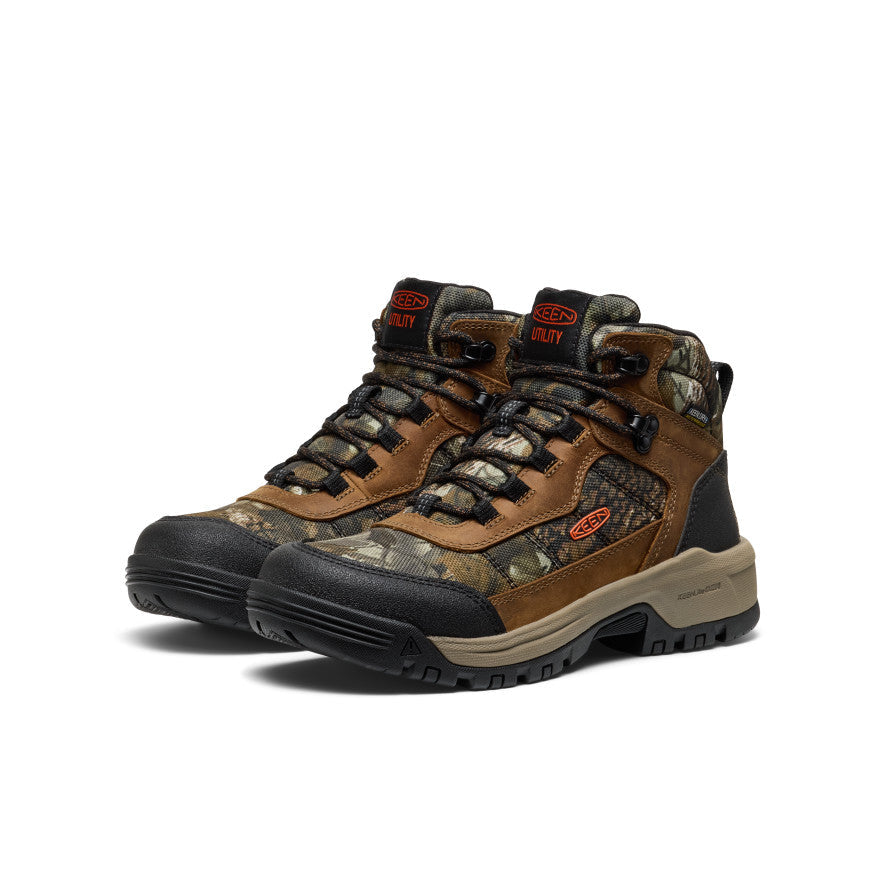 Keen Women's Skokie Waterproof Work Boot (Soft Toe) | Camo/Black