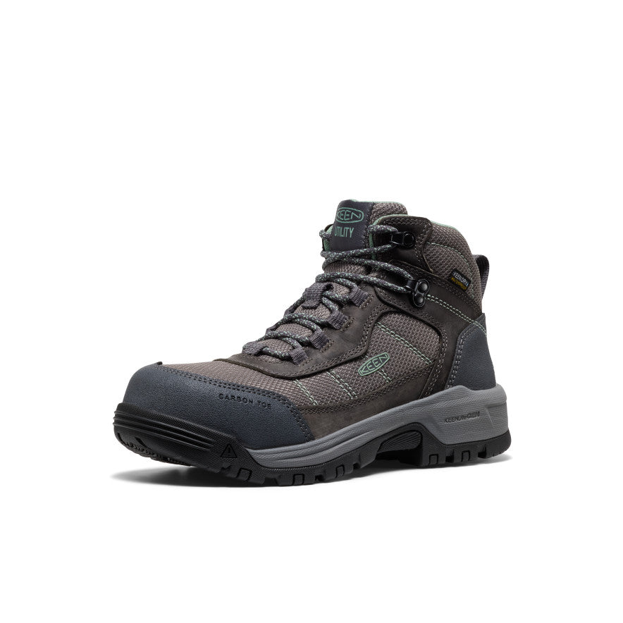 Keen Women's Skokie Waterproof Work Boot (Carbon Toe) | Magnet/Black